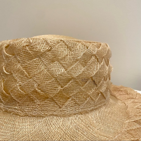 New vintage Daniele Meucci 100% Natural Straw unique checkerboard Woven Hat. - Picture 10 of 12